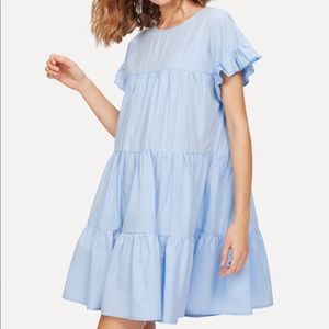 Blue striped babydoll dress